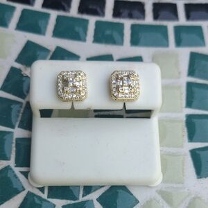 Elegant Gold and Silver Stud Earrings